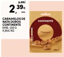 Continente Caramelos de nata duros continente promoção