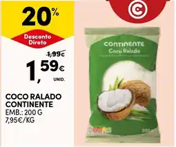Continente Coco ralado continente promoção