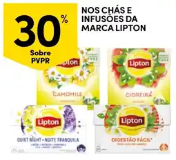 Continente Nos chás e infusões da marca lipton promoção