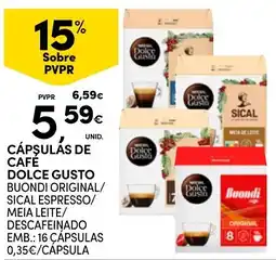 Continente Cápsulas de café dolce gusto promoção