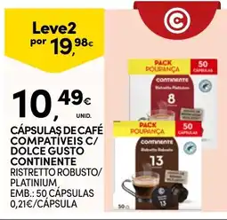 Continente Cápsulas de café compatíveis c/ dolce gusto continente promoção
