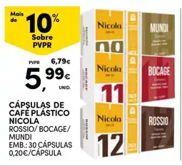 Continente Cápsulas de café plástico nicola promoção