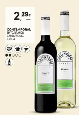 Continente Contemporal tinto/branco promoção