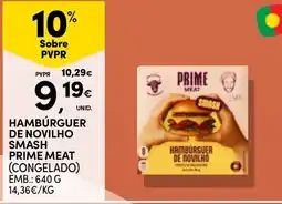 Continente Hambúrger de novilho smash prime meat promoção