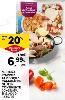 Continente Mistura p/arroz tamboril/ camarão s/ gluten continente promoção