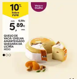 Continente Queijo de vaca/ovelha amanteigado queijaria da licínia médio promoção