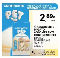 Continente Absorvente p/gato aglomerante continente pet promoção