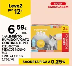 Continente Alimento húmido p/ gato continente pet promoção