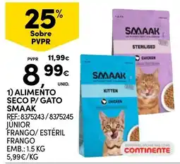 Continente Alimento seco p/ gato smaak promoção