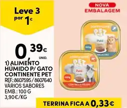 Continente Alimento humido p/ gato continente pet promoção