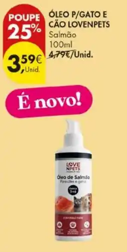 Pingo Doce Óleo de salmão para cães e gatos love npets promoção