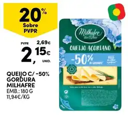 Continente Queijo c/-50% gordura milhafre promoção