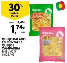Continente Queijo ralado emmental/3 queijos campainha promoção