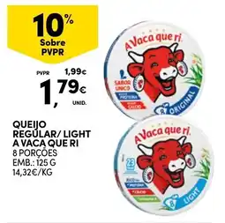 Continente Queijo regular/light a vaca que ri promoção