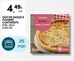 Continente Quiche queijo e fiambre continente promoção