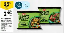 Continente Veggie bowls green cuisine quinoa abóbora & ervilhas / trigo sarraceno brocolos & feijão preto promoção