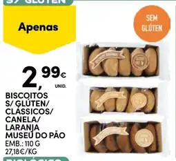 Continente Biscoitos s/glúten/ clássicos/ canela/ laranja museu do pão promoção