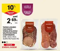 Continente Tapas lombo e cachaço salpicão e paio continente promoção