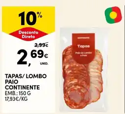 Continente Tapas/ Lombo Paio Continente promoção