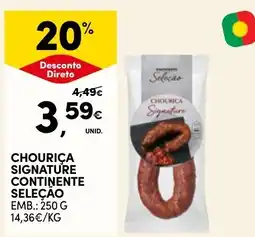 Continente Chourica signature continente seleção promoção