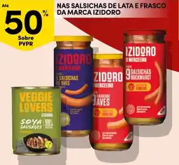 Continente Nas salsichas de lata e frasco da marca izidoro promoção