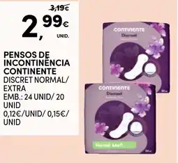 Continente Pensos de incontinencia continente promoção