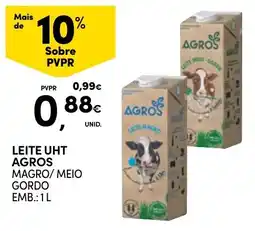 Continente Leite uht agros magro/meio gordo promoção