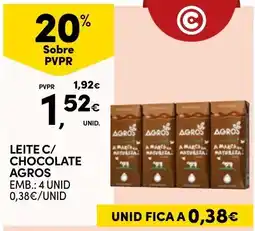 Continente Leite c/ chocolate agros promoção