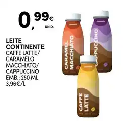 Continente Leite continente caffe latte/ caramelo macchiato/ cappuccino promoção