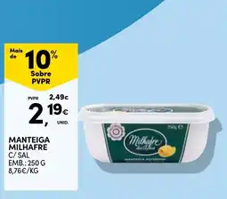 Continente Manteiga milhafre c/ sal promoção