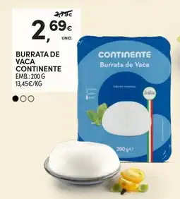 Continente Burrata de vaca continente promoção