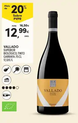 Continente Vallado superior biológico, tinto promoção
