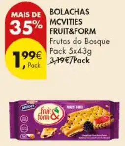 Pingo Doce Bolachas mcvities fruit&form promoção