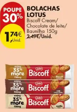 Pingo Doce Bolachas lotus Biscoff Cream Chocolate de leite Baunilha promoção