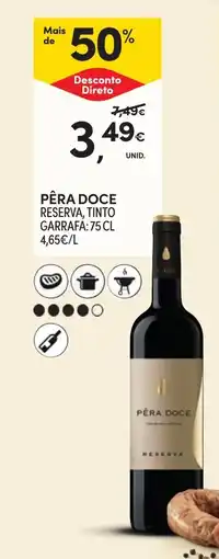 Continente Pêra doce reserva, tinto garrafa promoção