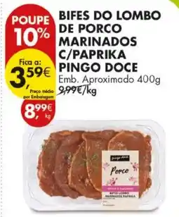 Pingo Doce Bifes do lombo de porco marinados c/paprika pingo doce promoção