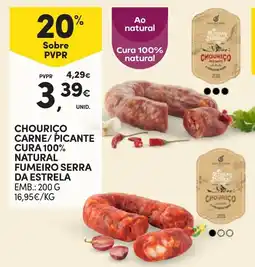 Continente Chouriço carne/picante natural fumiero serra da estrela promoção