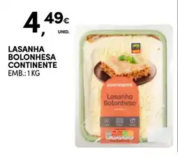 Continente Lasanha Bolonhesa Continente promoção