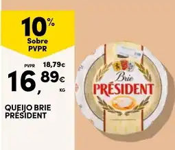 Continente Queijo Brie President promoção