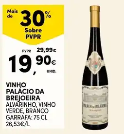 Continente vinho palácio da brejoeira alvarinho, vinho verde, branco promoção