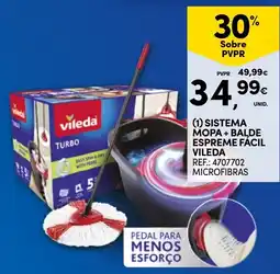 Continente sistema mopa + balde espreme fácil vileda promoção
