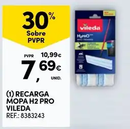 Continente recarga mopa h2 pro vileda promoção