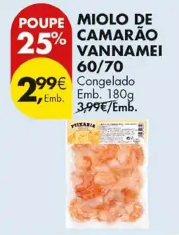 Pingo Doce miolo de camarão vannamei promoção