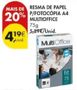 Pingo Doce resma de papel p/fotocópia a4 multioffice promoção