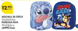 Pingo Doce Mochila 3d stitch promoção