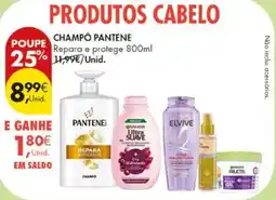Pingo Doce Champô pantene promoção