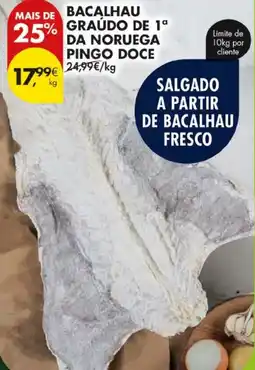 Pingo Doce Bacalhau graúdo de 1ª da noruega pingo doce promoção