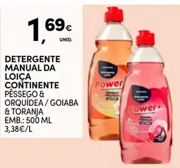 Continente Detergente manual da loiça continente pêssego & orquídea / goiaba & toranja promoção