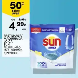 Continente Pastilhas p/ máquina da loiça sun all in 1 limão promoção