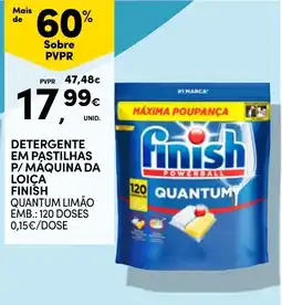 Continente Detergente em pastilhas p/ máquina da loica finish quantum limão promoção